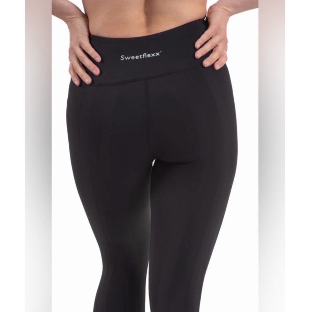 Sweetflexx Resistance Band Leggings Women 6 Compression Black Ruched 
Workout